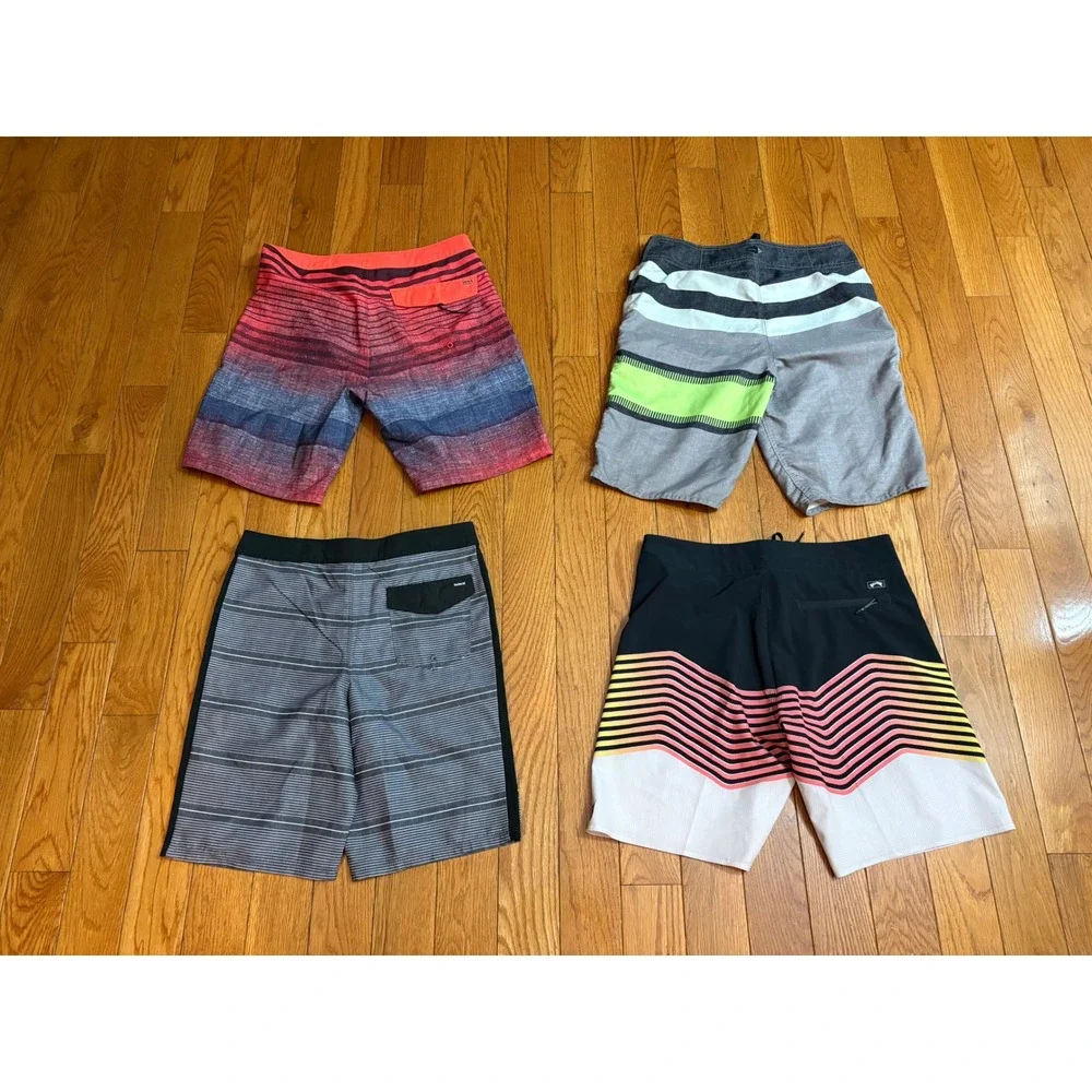Bundle 4 Hurley O'Neill Billabong Boys Board Shorts Bundle Size 28 29 30 XL